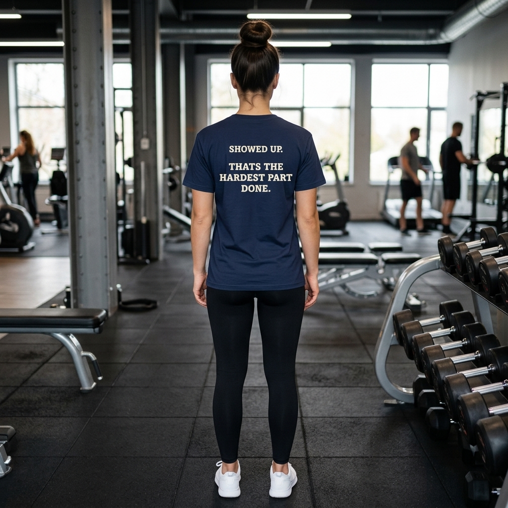 Showed Up Gym T-Shirt – Motivational Workout Tee