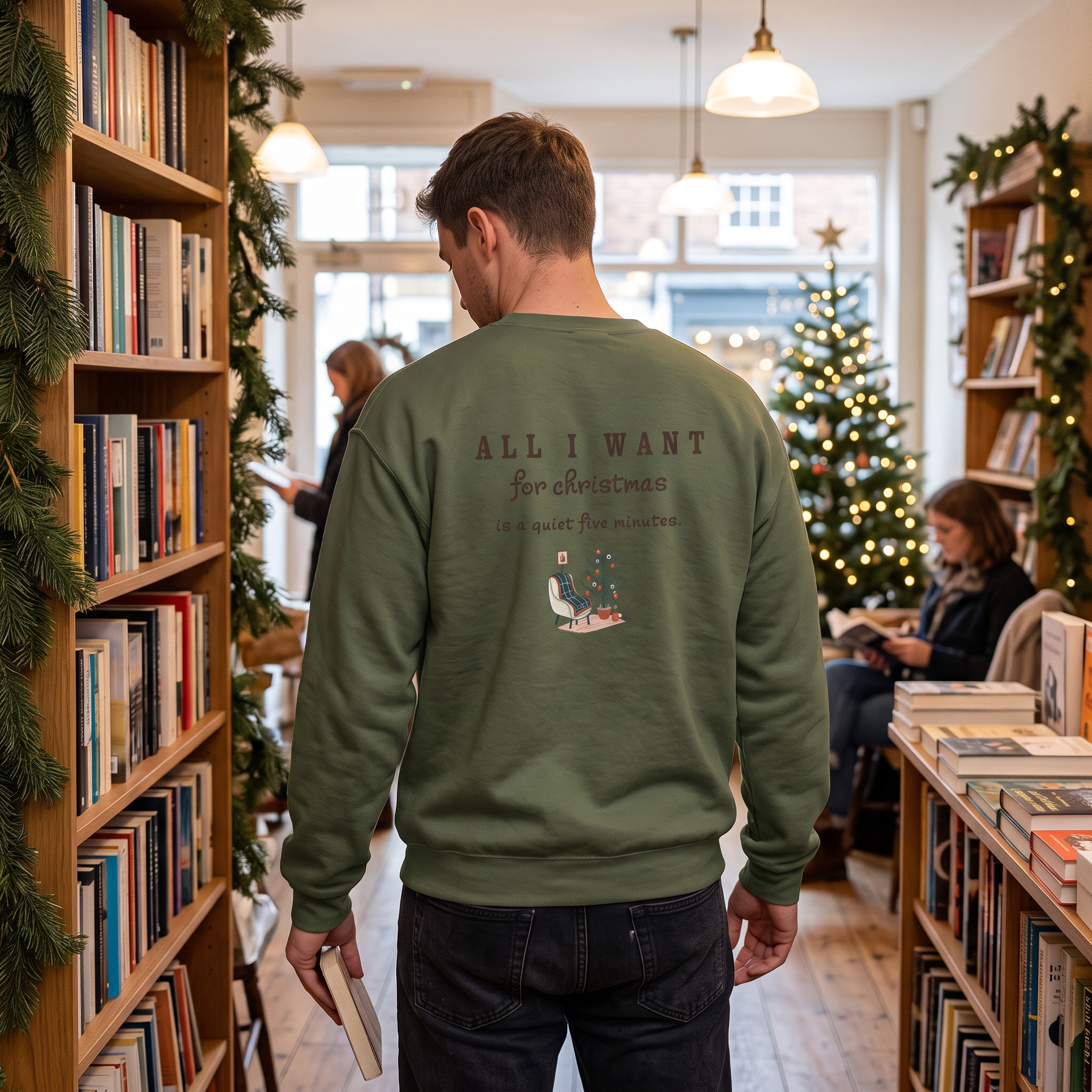 All I Want for Christmas Is a Quiet Five Minutes Sweatshirt - Image 2