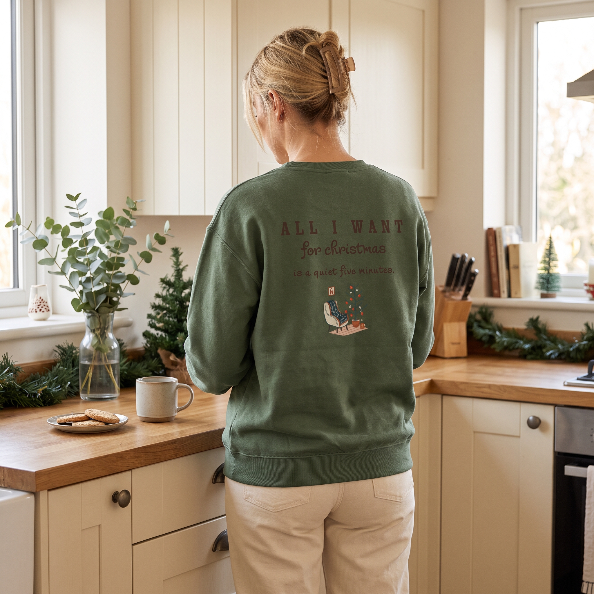 All I Want for Christmas Is a Quiet Five Minutes Sweatshirt - Image 3