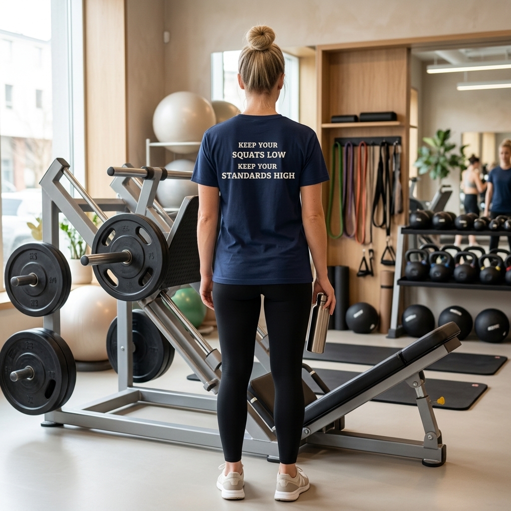 Keep Your Squats Low T-Shirt – Funny Gym & Leg Day Tee - Image 2