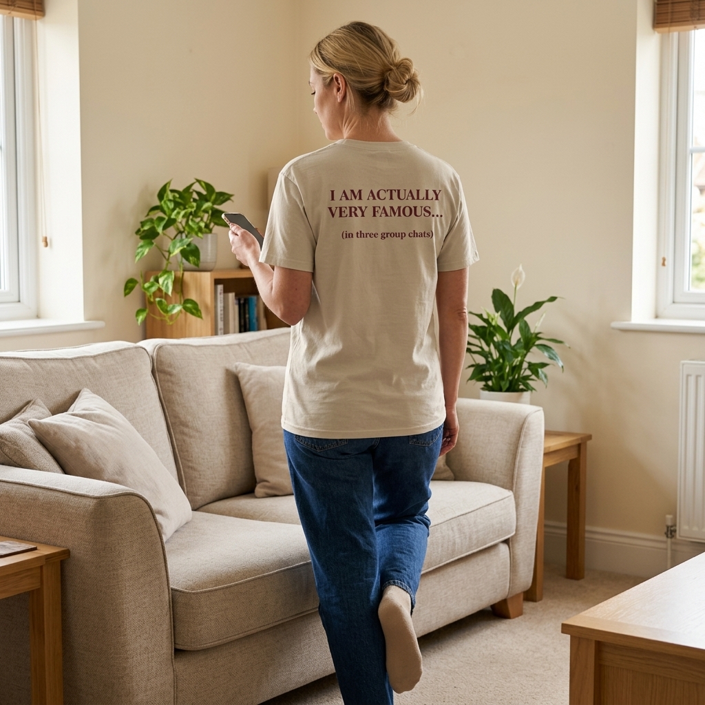 I Am Actually Very Famous T-Shirt – Funny Group Chat Tee - Image 4