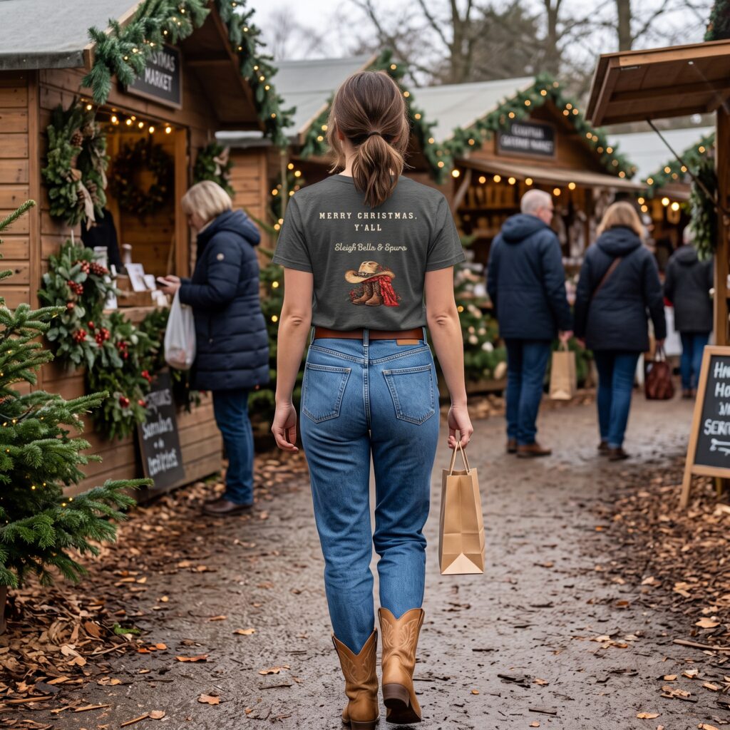 Merry Christmas Y'all T-Shirt – Jingle Bells & Spurs