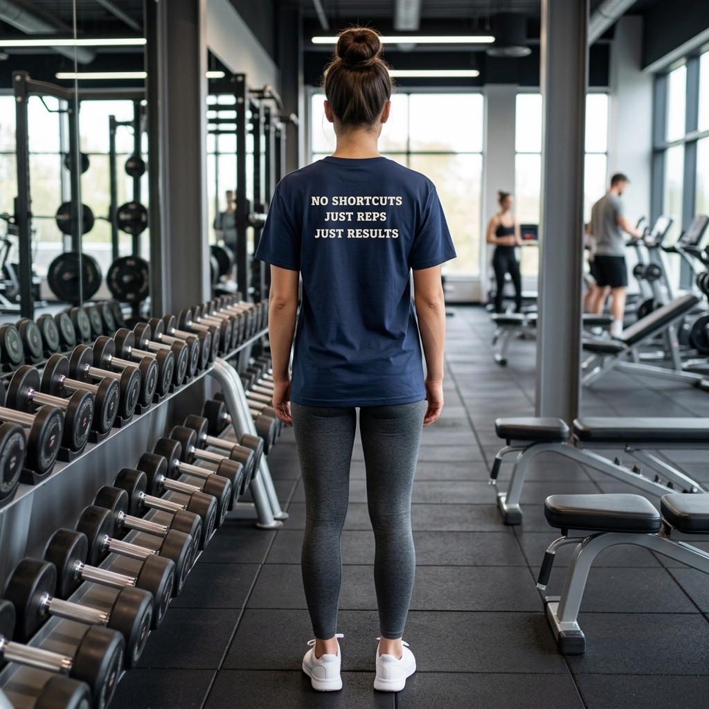 No Shortcuts Just Reps T-Shirt – Motivational Gym Tee - Image 2